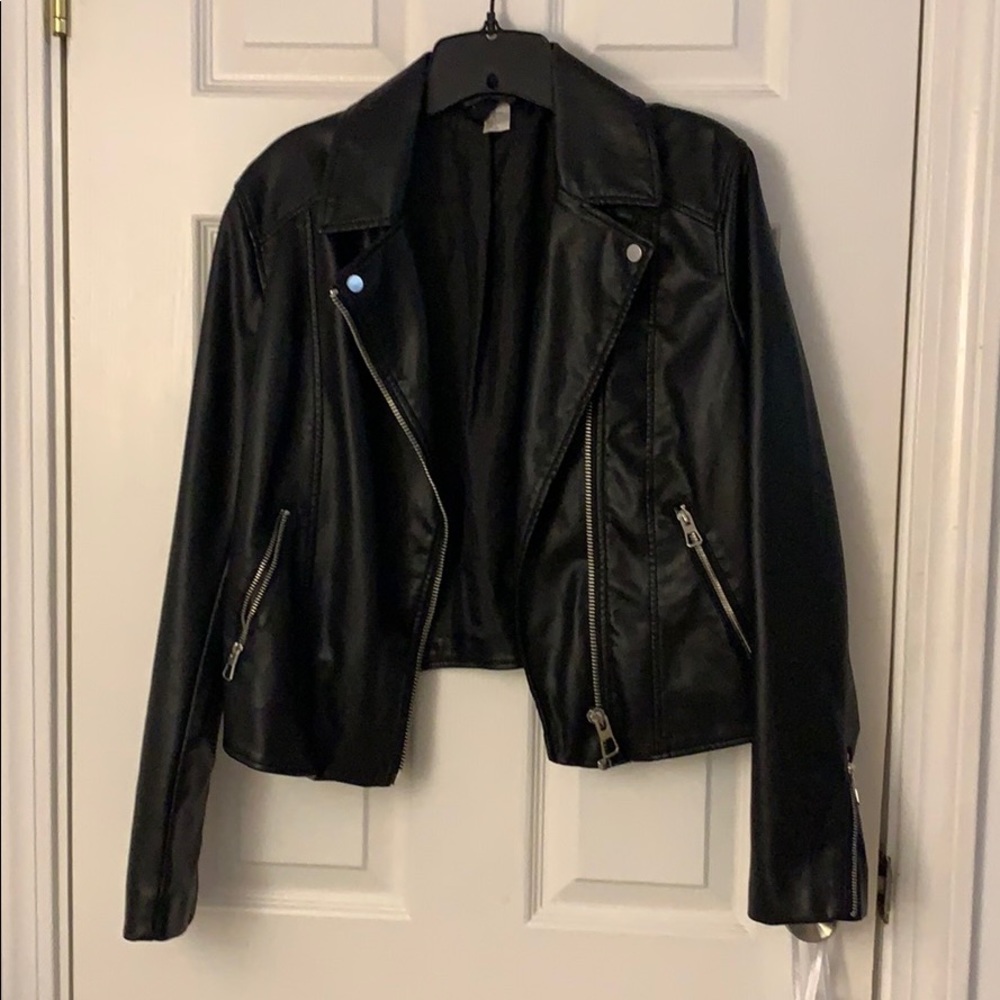 Black leather jacket